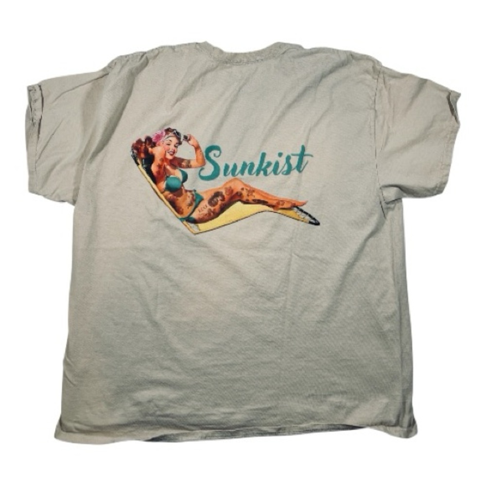 T Shirt Size Boxy Crop Size L/XL Streetwear Grunge Recycle Sunkist Aviation - Picture 2 of 4